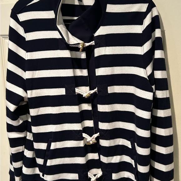 Ralph Lauren Navy and White Striped Blazer - Picture 2 of 4